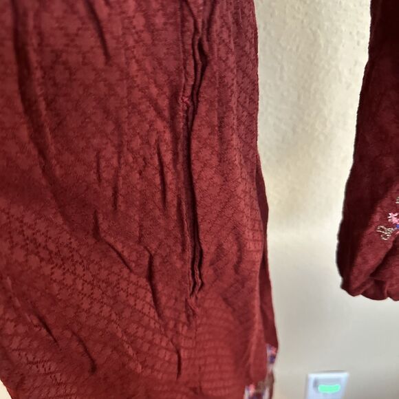 Knox Rose Embroidered Long Sleeve Boho Tassel Dress w Pockets Womens Sz Medium - Picture 7 of 9